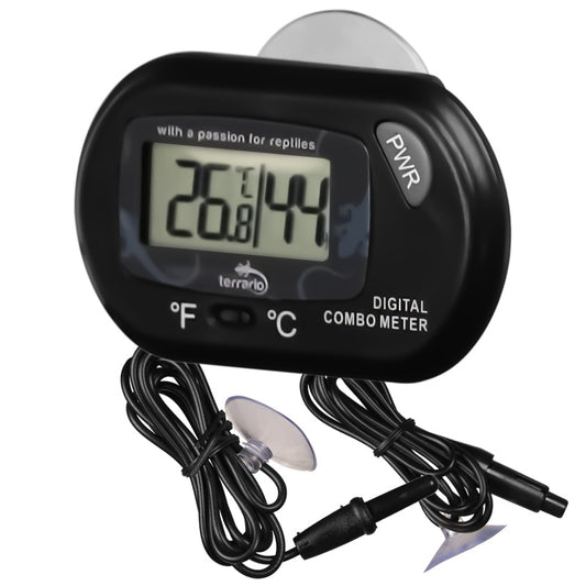 TERRARIO Rotom Cyfrowy Termometr i Higrometr do Terrarium 2x Sonda LCD