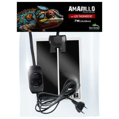 TERRARIO Amarillo Mata Grzewcza 7W z Termostatem LCD do Terrarium 15x28cm