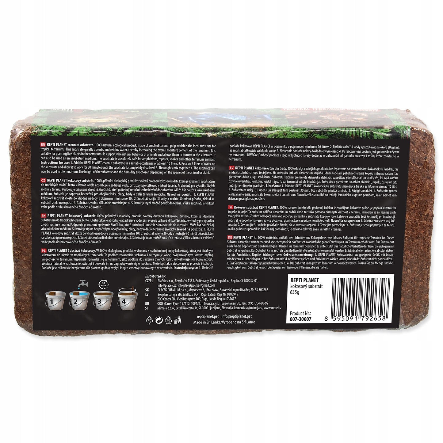 REPTI PLANET kostka kokosowa 635g podłoże, substrat do terrarium