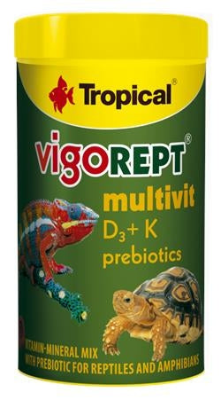 TROPICAL Vigorept Multivit Witaminy dla Gadów Płazów D3 K Prebiotyk 70g