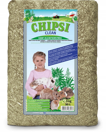 CHIPSI CLEAN Ściółka Konopna 3kg 30L Bezpyłowa Premium