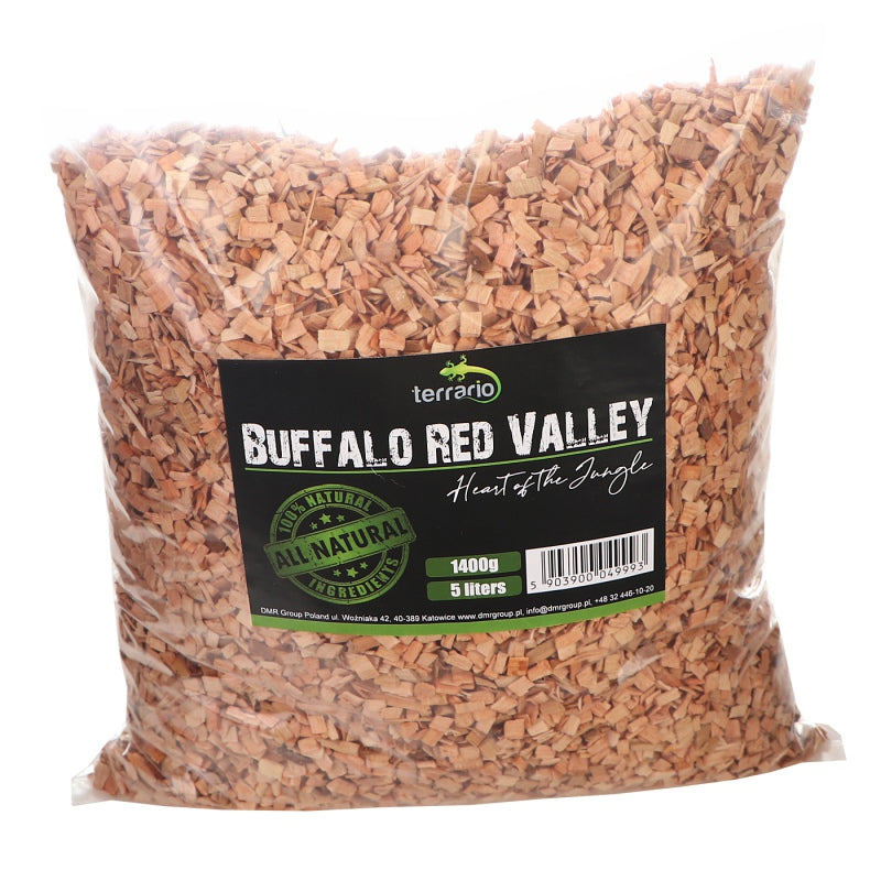 TERRARIO Buffalo Red Valley 5L Średnie Zrębki Olcha Podłoże Terrarium