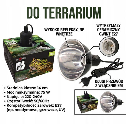 REPTI PLANET Dome Lamp oprawka z kloszem 14cm E27 do terrarium