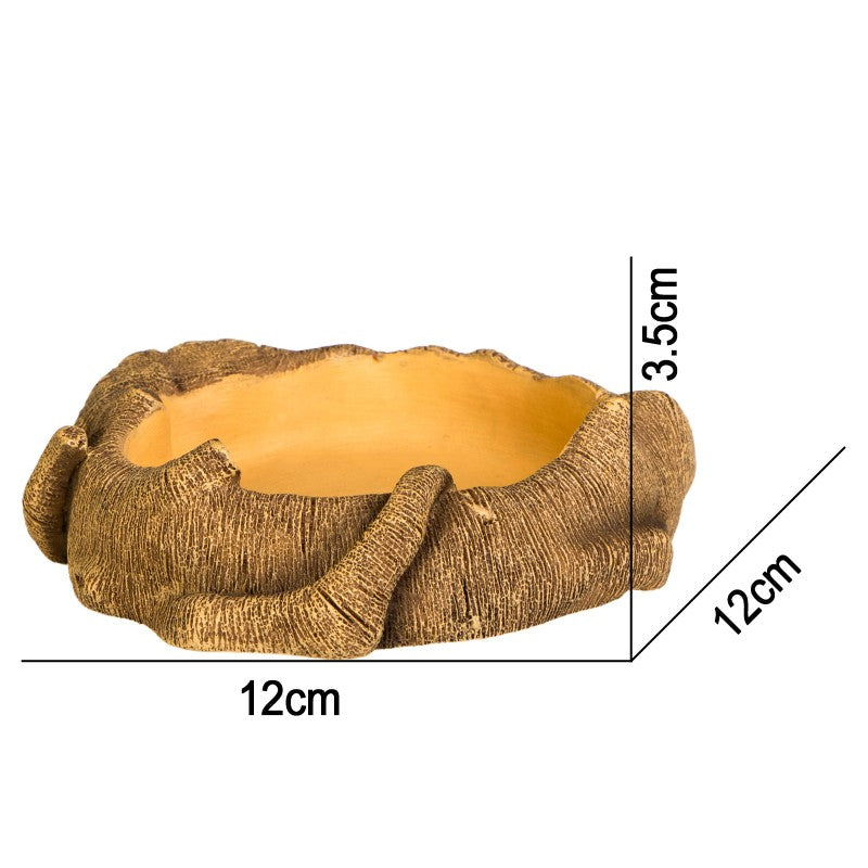 TERRARIO Rustic Wood Bowl Miska do Terrarium na Wodę Pokarm 12x12x3,5cm