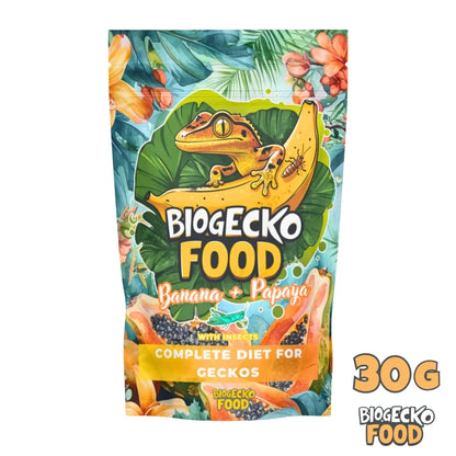 BioGecko Food Banan + Papaja 30g - pokarm (papka) dla gekonów