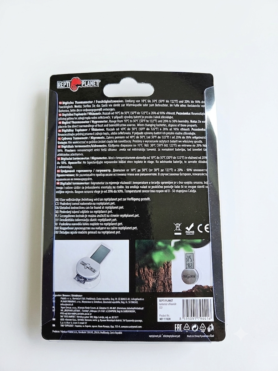 REPTI PLANET Termometr/Higrometr 2w1 z wyświetlaczem LCD do terrarium
