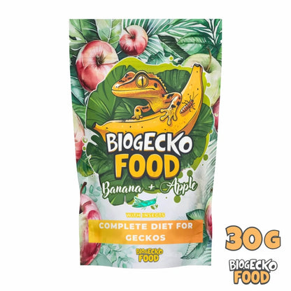 BioGecko Food Banan + Jabłko + Owady 30g - pokarm (papka) dla gekonów