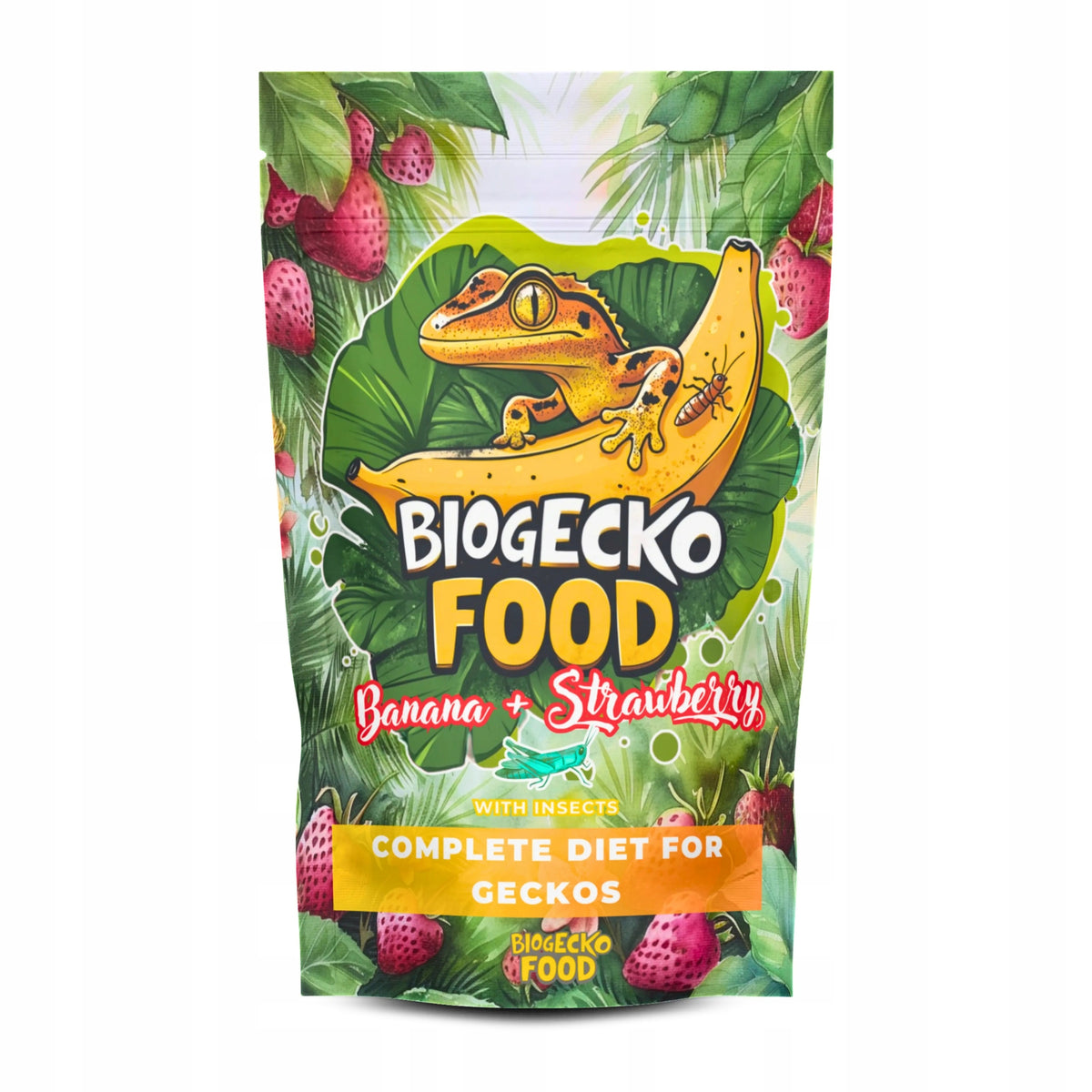 BioGecko Food Banan + Truskawka 30g - pokarm (papka) dla gekonów
