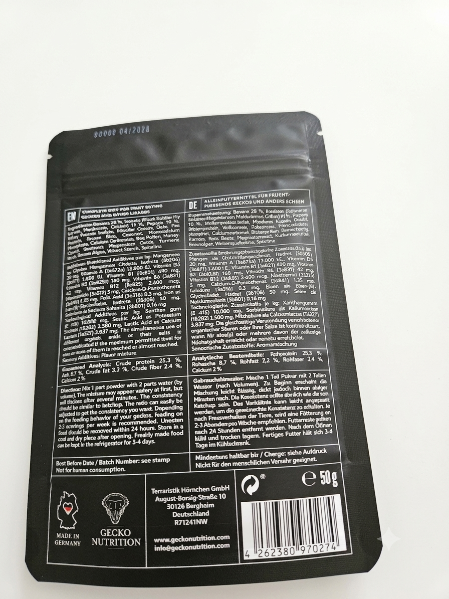 Gecko Nutrition High Insects (owady) 50g - pokarm (papka) dla gekona