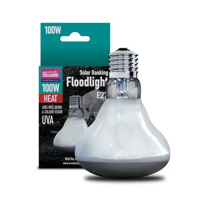 ARCADIA Solar Basking Floodlight 100W E27 Żarówka Grzewcza UVA Terrarium