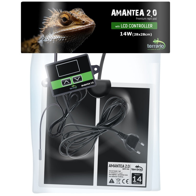 TERRARIO Amantea 14W Mata Grzewcza z Termostatem i Sondą 28x28cm