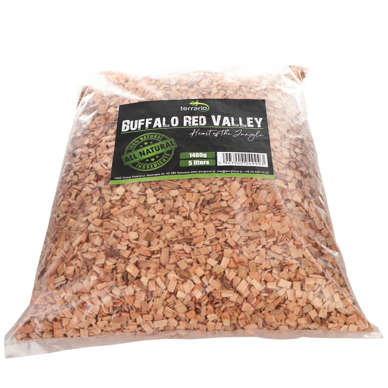 TERRARIO Buffalo Red Valley 5L Średnie Zrębki Olcha Podłoże Terrarium