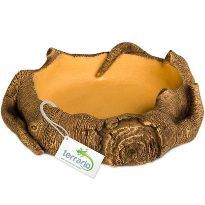 TERRARIO Rustic Wood Bowl Miska do Terrarium na Wodę Pokarm 12x12x3,5cm
