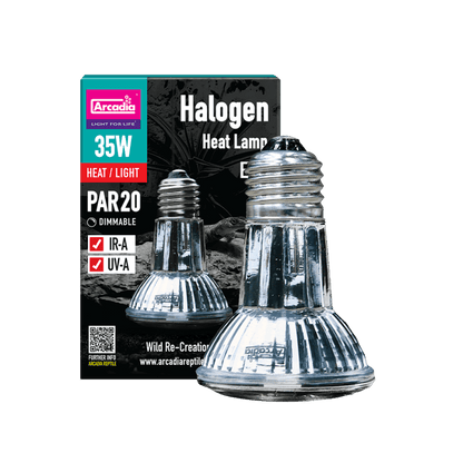 ARCADIA Halogen 35W E27 Flood Żarówka Grzewcza PAR20 UVA do terrarium