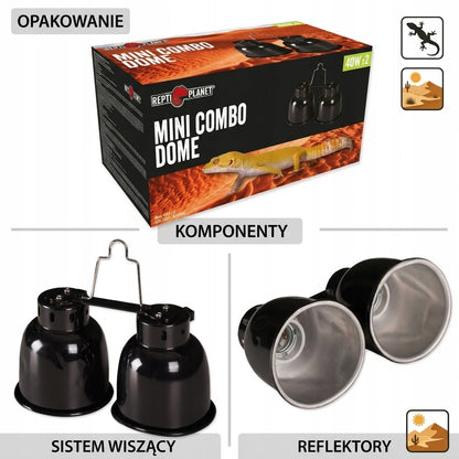 REPTI PLANET Mini Combo Dome podwójna lampa max 2x40W E27 do terrarium