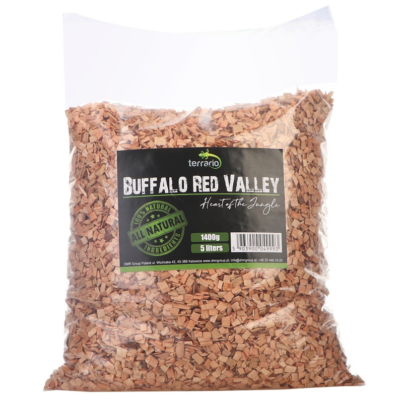 TERRARIO Buffalo Red Valley 5L Średnie Zrębki Olcha Podłoże Terrarium