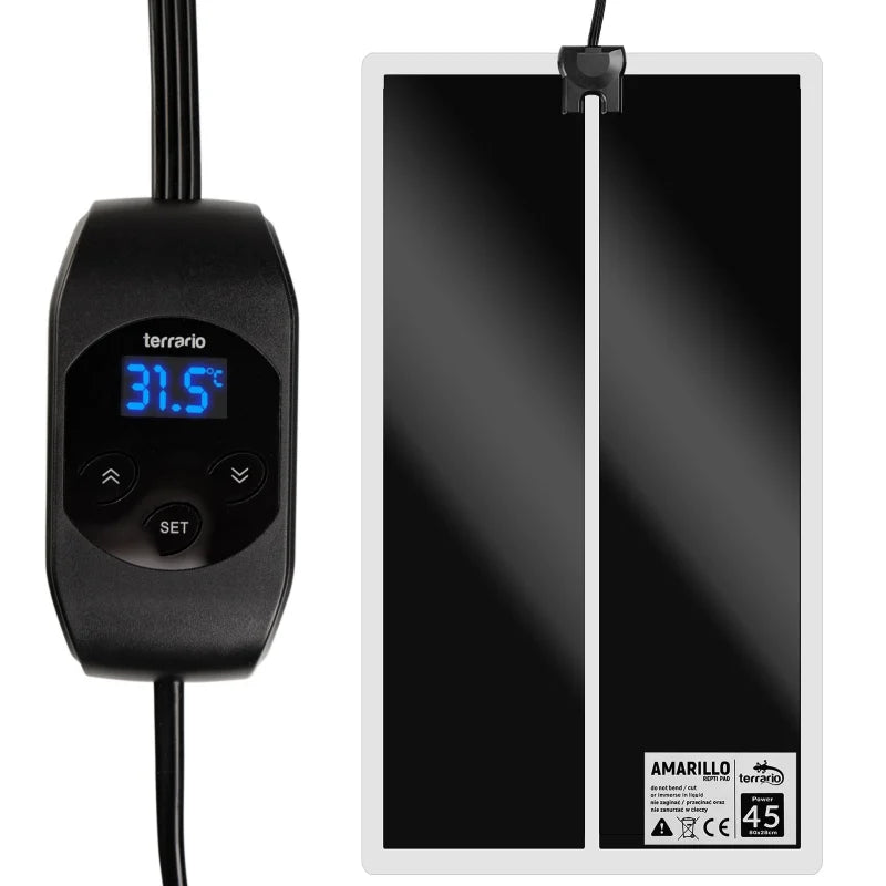 TERRARIO Amarillo Mata Grzewcza 45W z Termostatem LCD do Terrarium 80x28cm