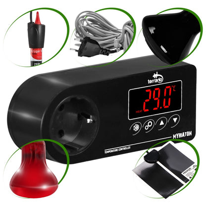 TERRARIO Myriaton Termostat Elektroniczny LCD do Terrarium Sonda Wodoodporna