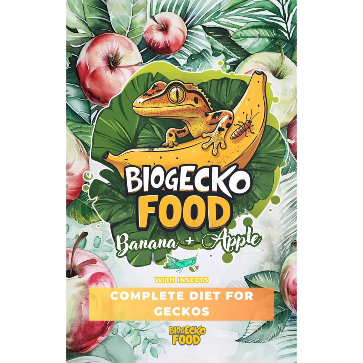 BioGecko Food Banan + Jabłko + Owady 30g - pokarm (papka) dla gekonów