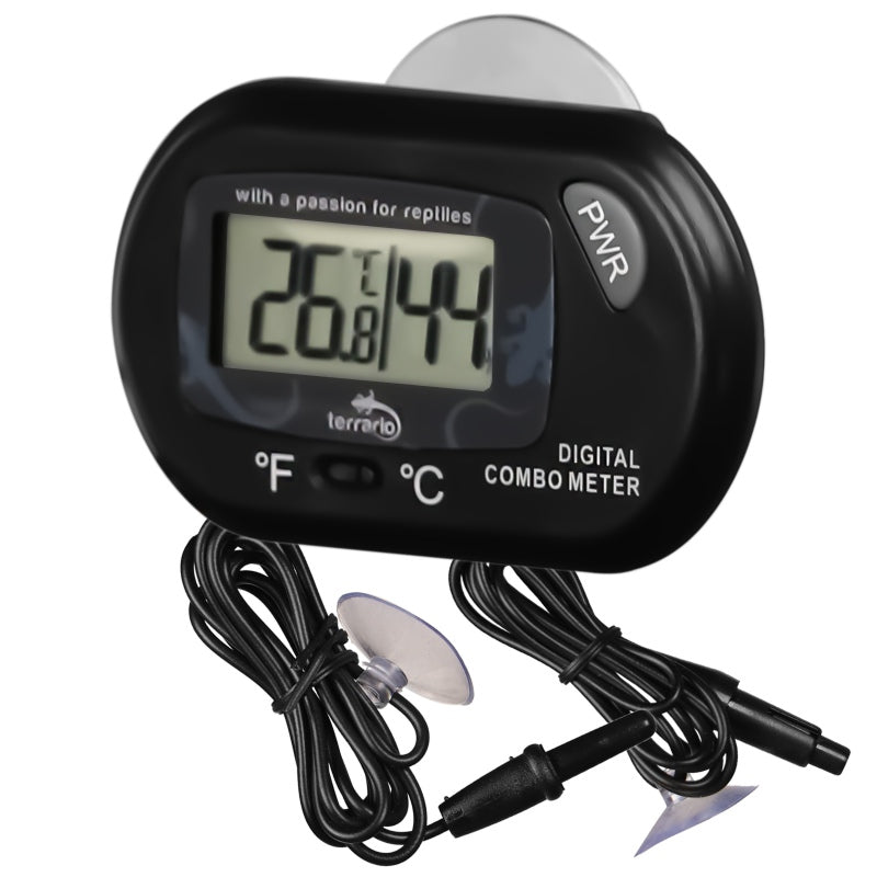 TERRARIO Rotom Cyfrowy Termometr i Higrometr do Terrarium 2x Sonda LCD
