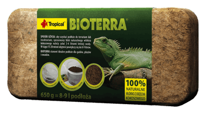 TROPICAL Bioterra Podłoże Kokosowe do Terrarium Kostka Brykiet 8-9L 650g