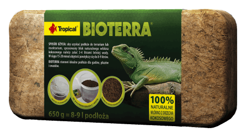 TROPICAL Bioterra Podłoże Kokosowe do Terrarium Kostka Brykiet 8-9L 650g