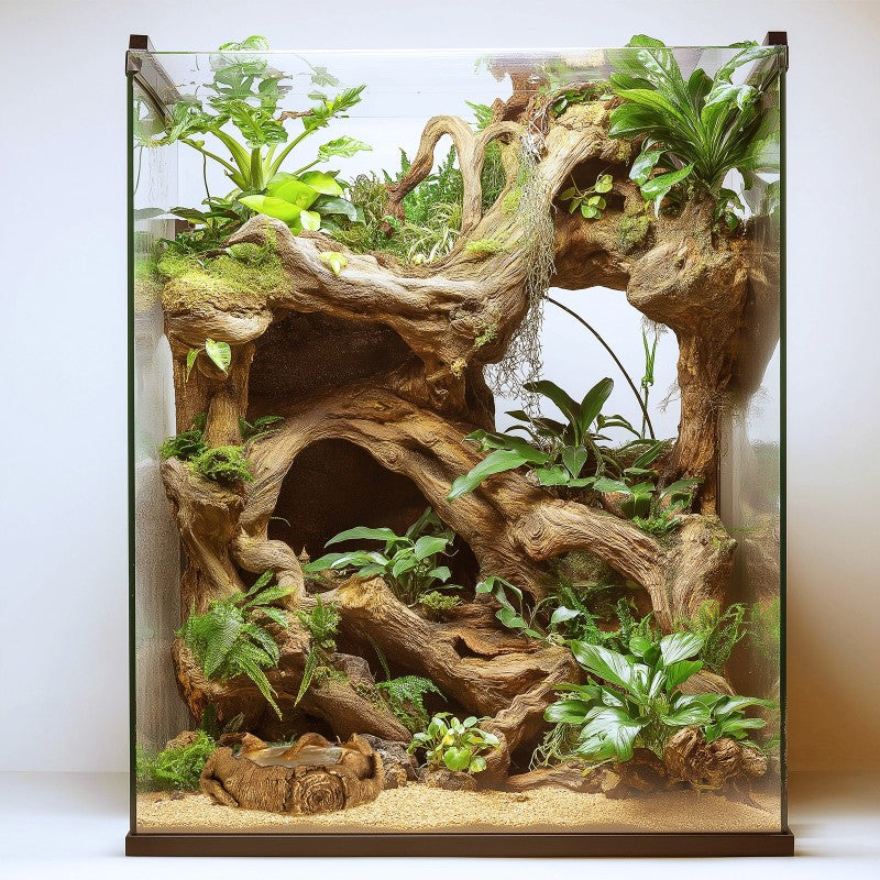 TERRARIO Rustic Wood Bowl Miska do Terrarium na Wodę Pokarm 12x12x3,5cm