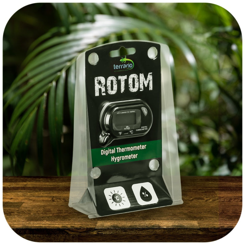 TERRARIO Rotom Cyfrowy Termometr i Higrometr do Terrarium 2x Sonda LCD