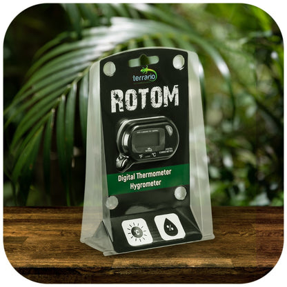 TERRARIO Rotom Cyfrowy Termometr i Higrometr do Terrarium 2x Sonda LCD