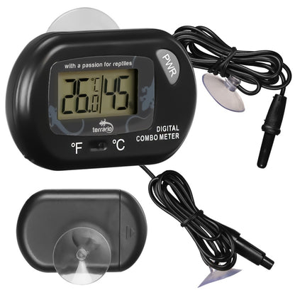 TERRARIO Rotom Cyfrowy Termometr i Higrometr do Terrarium 2x Sonda LCD