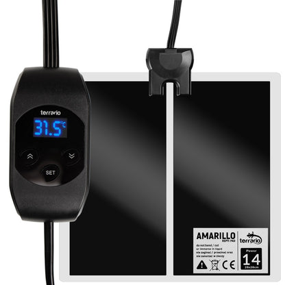 TERRARIO Amarillo Mata Grzewcza 14W z Termostatem LCD do Terrarium 28x28cm