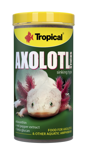 TROPICAL Axolotl Sticks Pokarm dla Aksolotla i Płazów, Tonący 250ml/135g