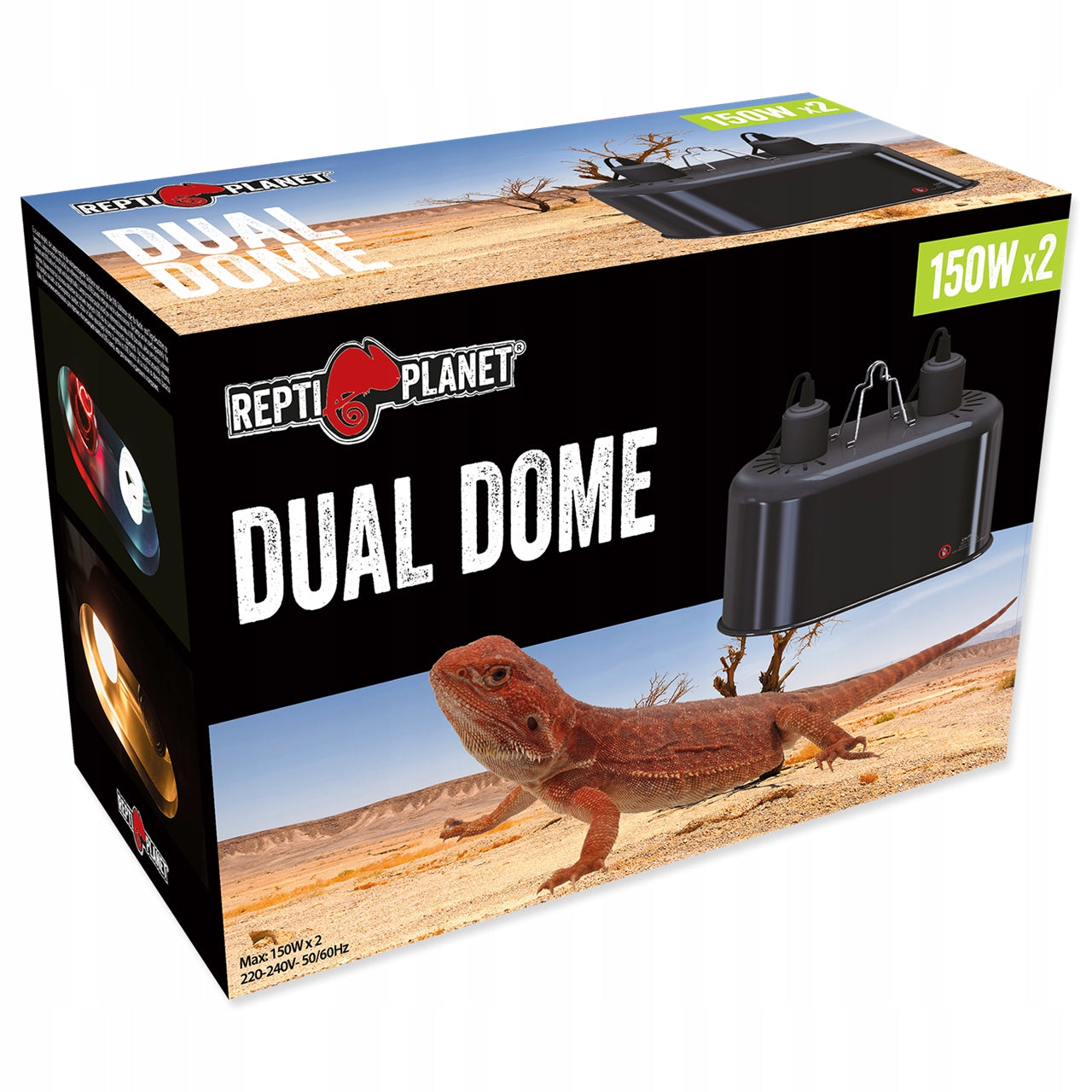 REPTI PLANET podwójna lampa max 2x150W E27 do terrarium (Dual Dome)