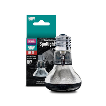 ARCADIA Solar Basking Spotlight 50W E27 Żarówka Grzewcza UVA Terrarium