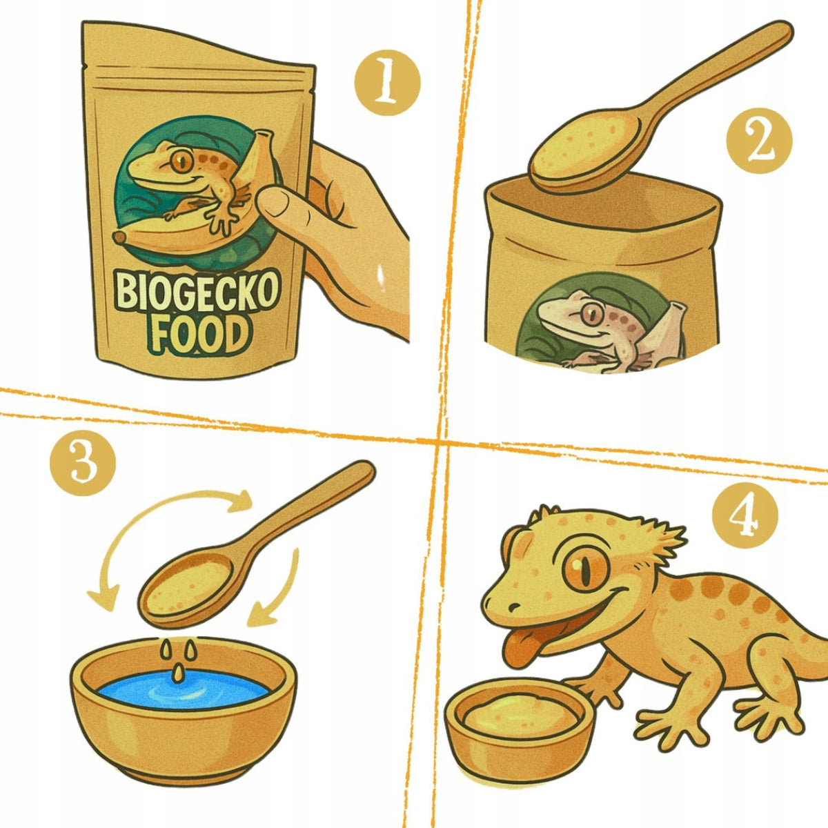 BioGecko Food Banan + Morela 30g - pokarm (papka) dla gekonów