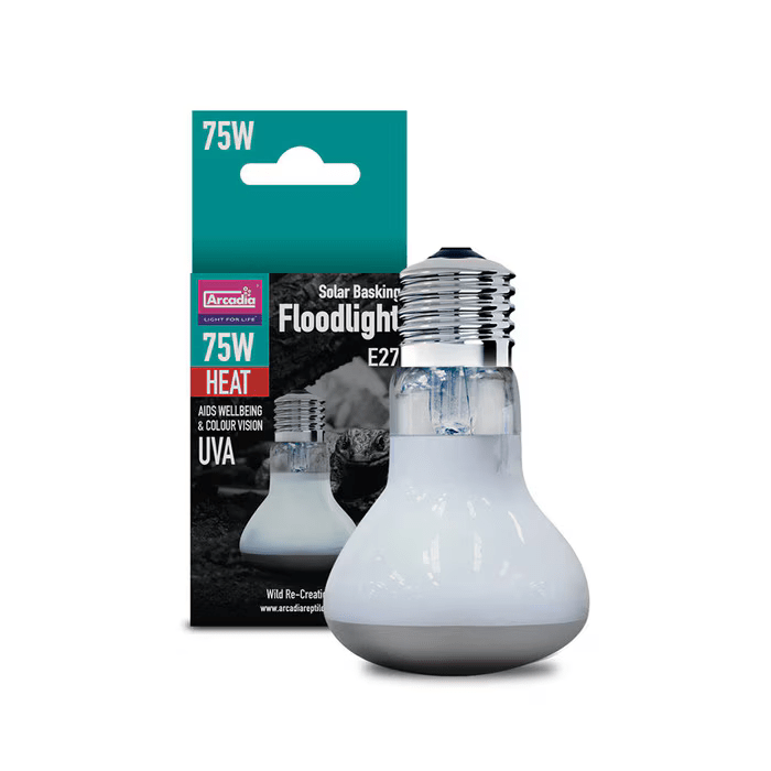 ARCADIA Solar Basking Floodlight 75W E27 Żarówka Grzewcza UVA Terrarium