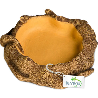 TERRARIO Rustic Wood Bowl Miska do Terrarium na Wodę Pokarm 12x12x3,5cm