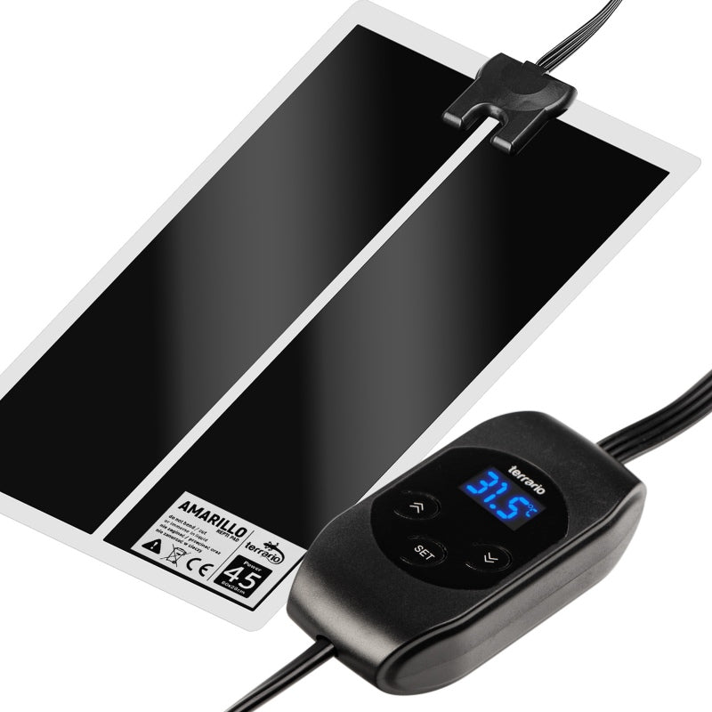 TERRARIO Amarillo Mata Grzewcza 45W z Termostatem LCD do Terrarium 80x28cm