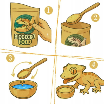 BioGecko Food Banan + Truskawka 30g - pokarm (papka) dla gekonów