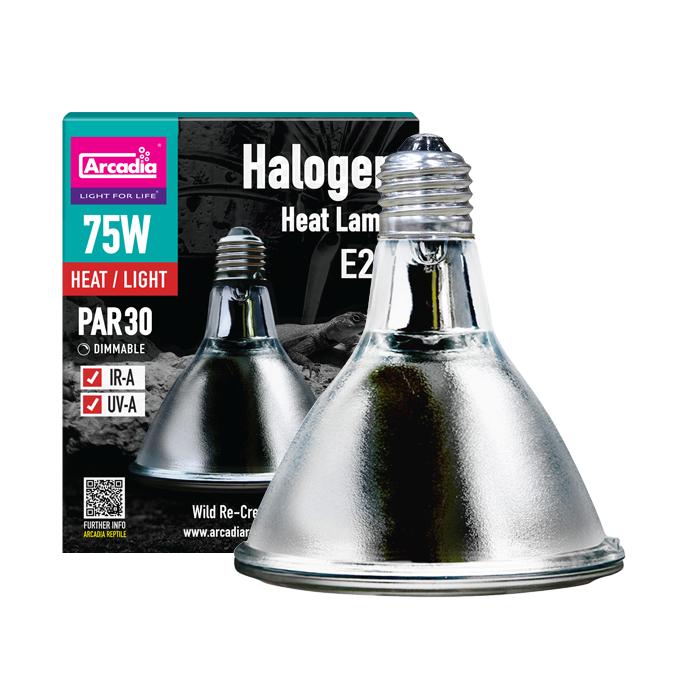 ARCADIA Halogen 75W E27 Spot Żarówka Grzewcza PAR30 UVA do terrarium