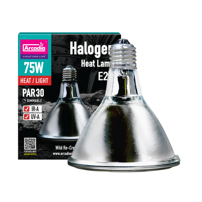 ARCADIA Halogen 75W E27 Spot Żarówka Grzewcza PAR30 UVA do terrarium