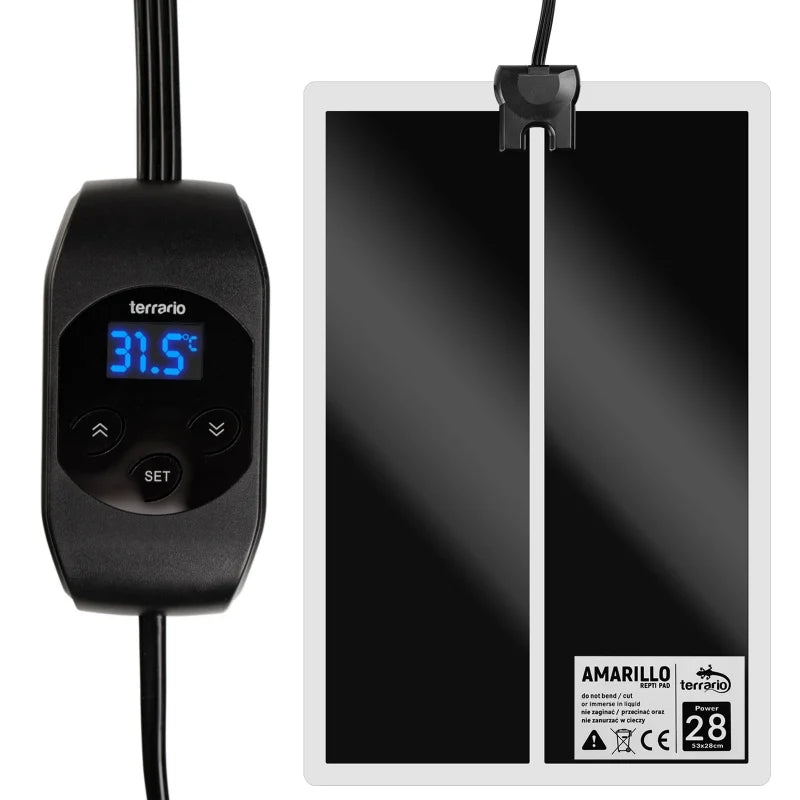 TERRARIO Amarillo Mata Grzewcza 28W z Termostatem LCD do Terrarium 53x28cm