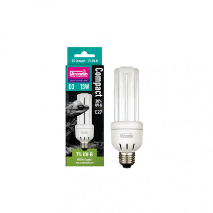 ARCADIA Żarówka Kompaktowa MINI Forest D3 7% UVB 13W E27 do Terrarium