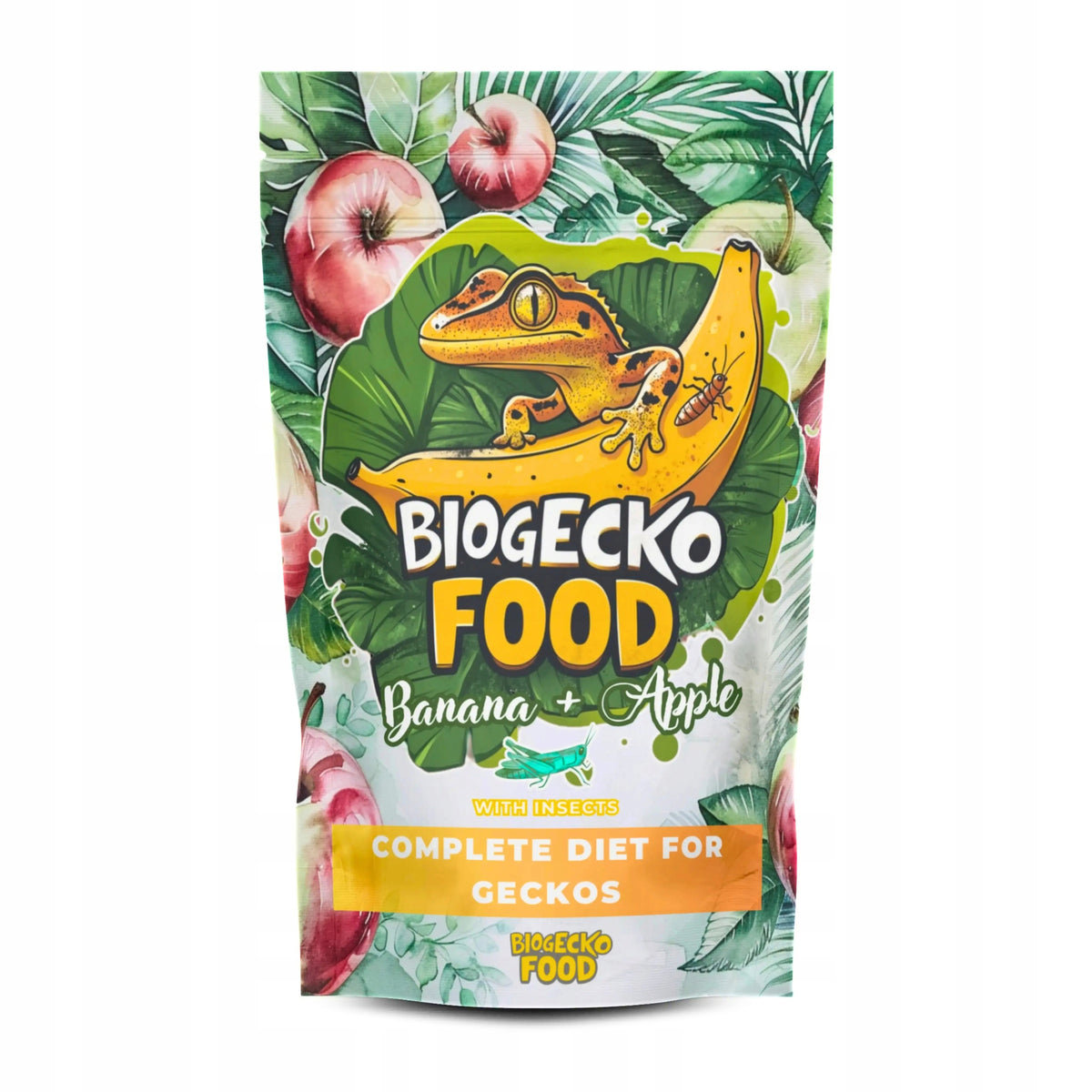 BioGecko Food Banan + Jabłko + Owady 30g - pokarm (papka) dla gekonów