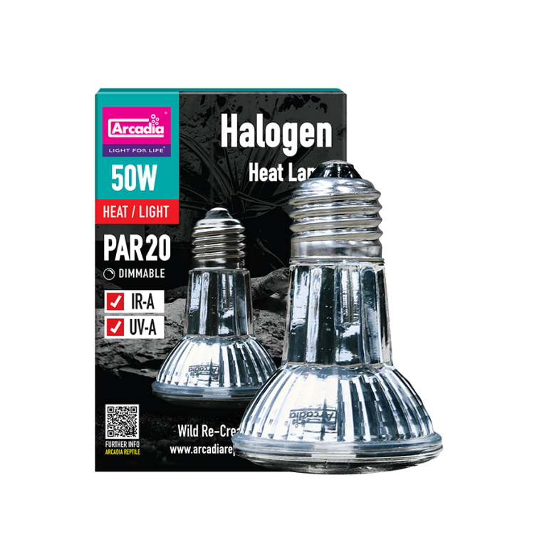 ARCADIA Halogen 50W E27 Spot Żarówka Grzewcza PAR20 UVA do terrarium