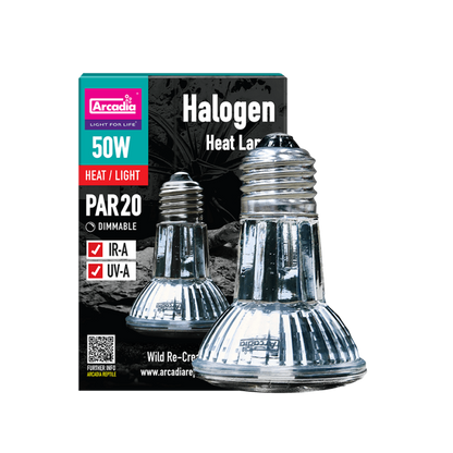 ARCADIA Halogen 50W E27 Spot Żarówka Grzewcza PAR20 UVA do terrarium