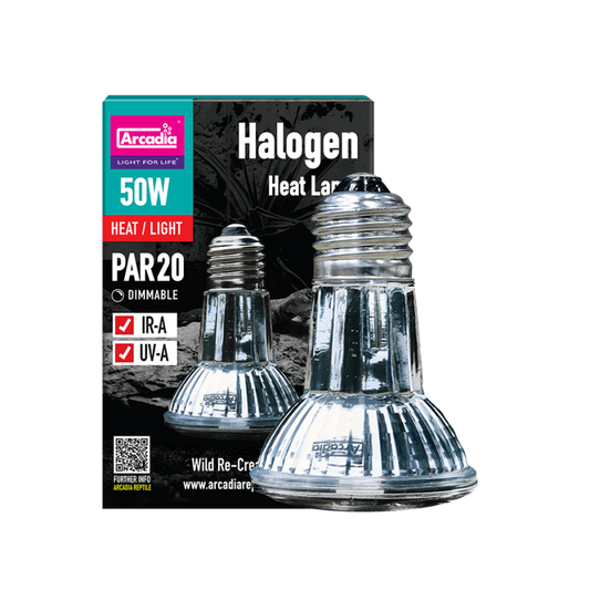 ARCADIA Halogen 50W E27 Spot Żarówka Grzewcza PAR20 UVA do terrarium